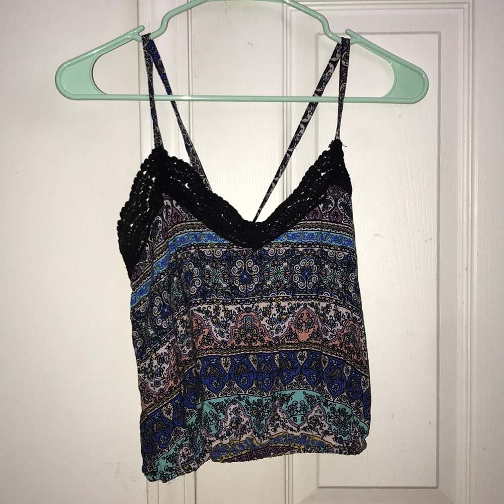 LA Hearts printed crop tank top